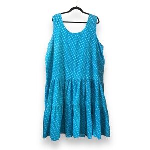 Vintage 80s 90s Especially You Blue Floral Tiered Midi Size 26/28